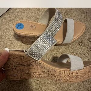 Women's Silver Wedge Sandals